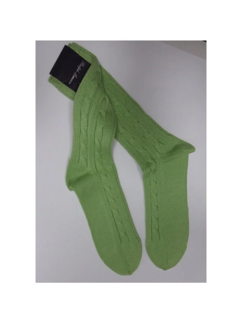 Ralph Lauren Purple Label Socks 10 13 Cotton Cable Knit Made in Japan